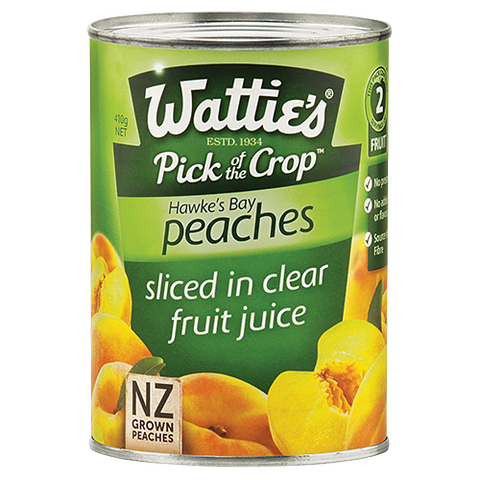 Wattie's Sliced Peaches In Fruit Juice 410g