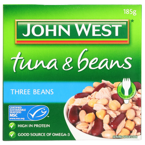 John West Tuna & Beans Three Beans 185g