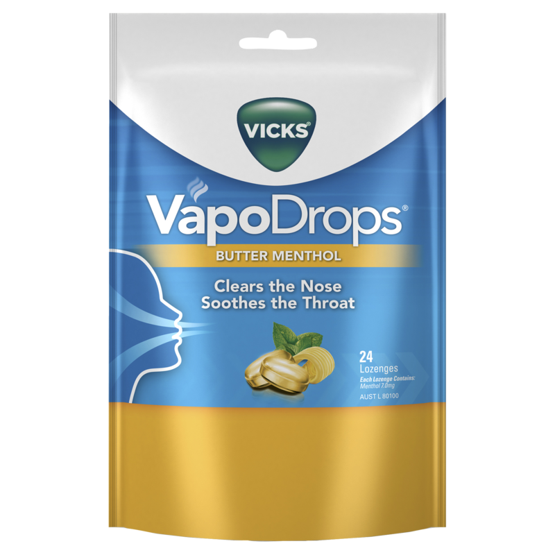 Vicks VapoDrops Butter Menthol Lozenges 24pk